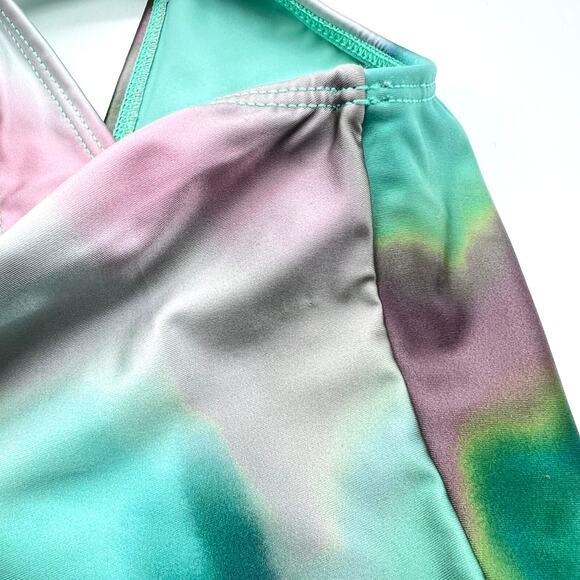 MONTCE Kim Variation Surf Top Womens XS Silk Dye Bikini Green Pink Blue NEW - Picture 14 of 14